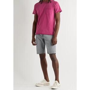 FRAME Men's L'Homme Cut Off Short 29 Tornado Grey Denim Organic Cotton Blend